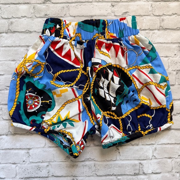 Vintage Nautical Print Kids Cotton Bubble Shorts - Picture 1 of 4